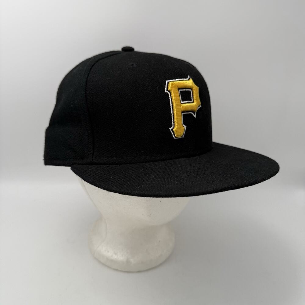 Pittsburgh Pirates MLB New Era 59FIFTY Mens 7 1/2 Black Wool Fitted Hat Cap USA
